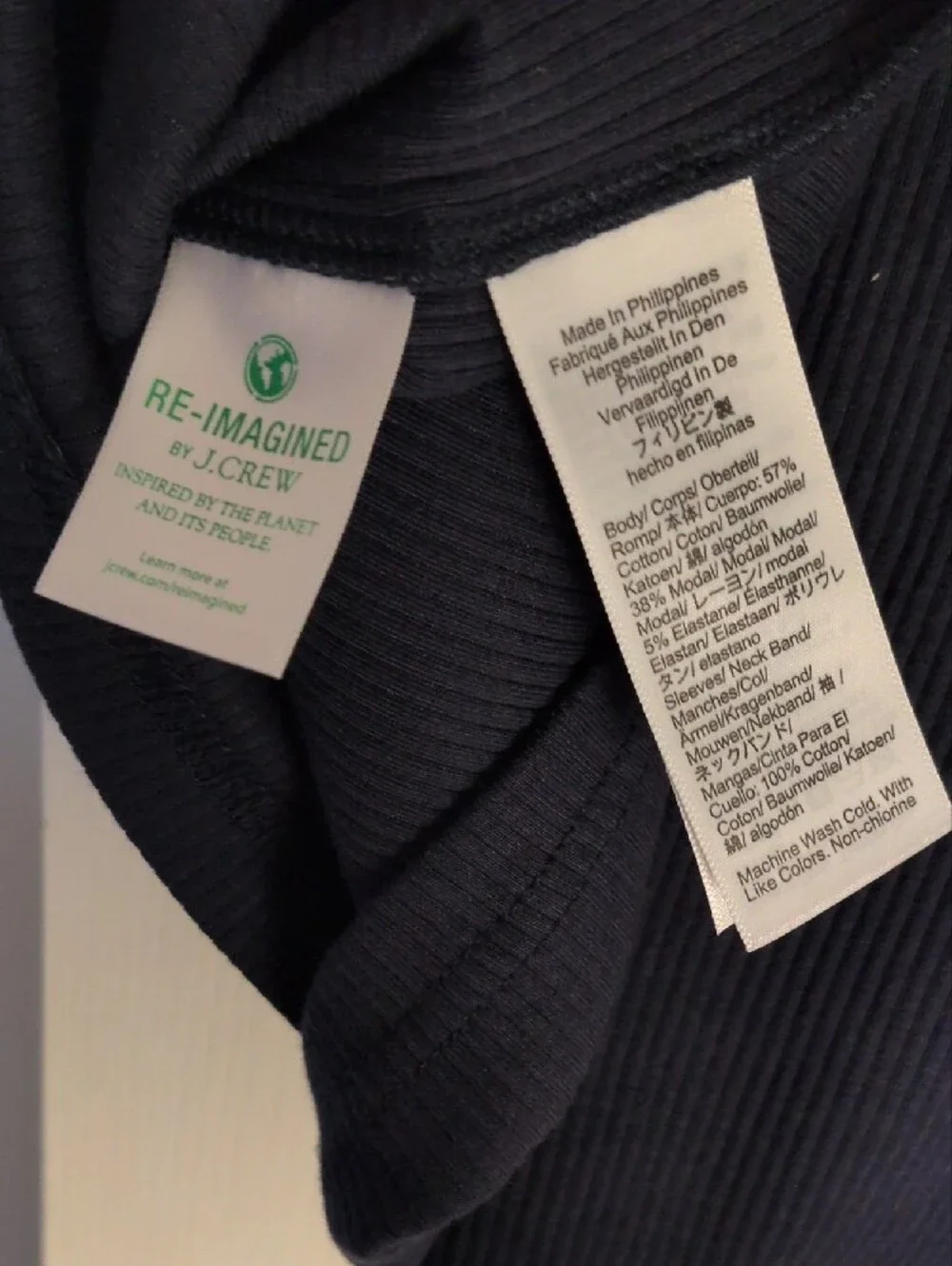 J. Crew Navy Short Puff Sleeve Top
